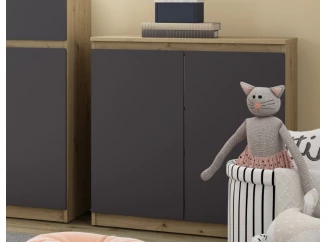 Skříňka 2-dveřová Carlos, dub artisan/grafit, 75 cm