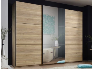 Šatní skříň se zrcadlem Bravo, 270 cm, dub mauvella