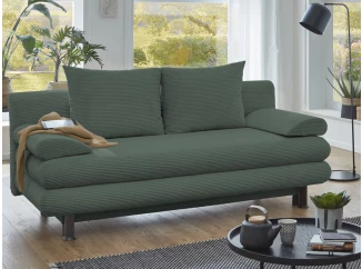 Rozkládací pohovka Bert, lahvově zelená strukturovaná látka