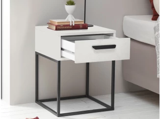 Noční stolek s 1 zásuvkou Suna, bílý