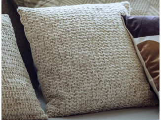 Dekorační polštář Cushion Elliot 45x45 cm, pletený béžový