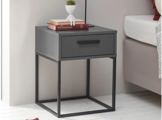 Noční stolek s 1 zásuvkou Suna, grafitový