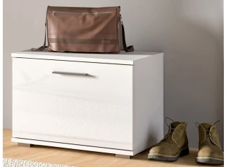 Předsíňová lavice na boty Prego, bílá lesk