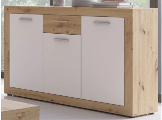 Komoda Brilon, 135 cm, dub artisan/bílá