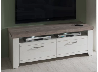TV skříňka Cruz, bělená pinie/šedý dub