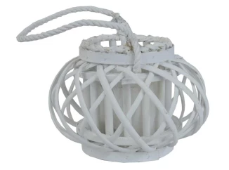 Proutěná lucerna Bella 17 cm, bílá