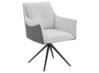 Jídelní židle Malibu, šedá ekokůže/krémová strukturovaná látka