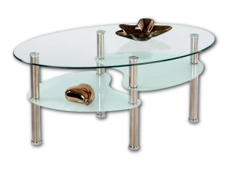Oválný konferenční stolek ze skla Wave