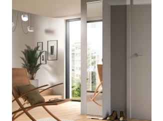 Úzká skříň se zrcadlem Prego, 30 cm, bílá