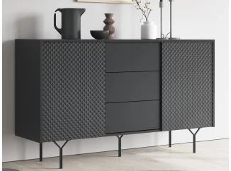 Komoda se zásuvkami Raven, černá