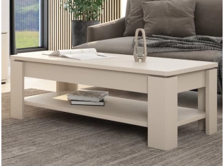 Konferenční stolek s úložným prostorem Avola, béžový kašmír