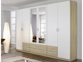 Šatní skříň Gamma, dub sonoma/bílá
