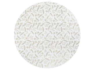 Vánoční kulatý ubrus Peří a šišky 140 cm, zlatý