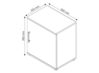 Nízká skříňka/skříňový nástavec Nitro 50 cm, dub artisan