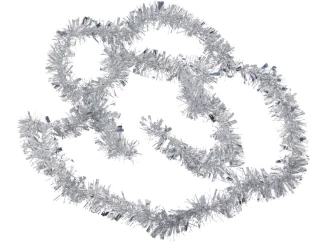 Vánoční řetěz 3 m, stříbrný