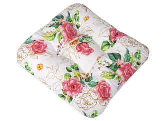 Zahradní polstr Rosie 40x40 cm, růže, bílý