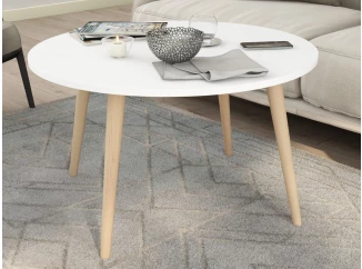 Kulatý konferenční stolek Porto 80 cm, bílý