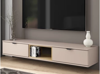Závěsný TV stolek Avola, béžová kašmír/dub cremona