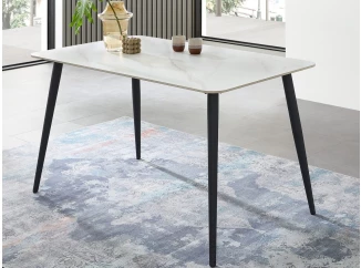Jídelní stůl Cody 140x80 cm, imitace bílého mramoru