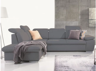 Rohová sedací souprava Aldon, šedá tkanina, levý roh