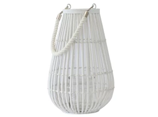 Proutěná lucerna Bella 30 cm, bílá
