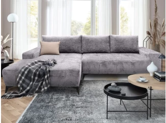 Rohová sedačka Mauro, holubí šedá látka, levý roh