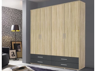 Šatní skříň Rasant Extra, 168 cm, dub sonoma/šedá