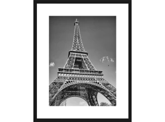Rámovaný obraz Eiffelova věž 40x50 cm, černobílý