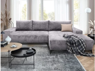 Rohová sedačka Mauro, holubí šedá látka, pravý roh