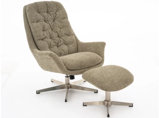 Houpací křeslo s podnožkou Swift, zelená látka