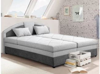 Postel Amelie 180x200 cm, světlá/tmavá šedá tkanina