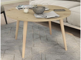 Kulatý konferenční stolek Porto 80 cm, dub artisan