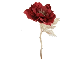 Vánoční dekorace Umělá sasanka 29 cm, červená