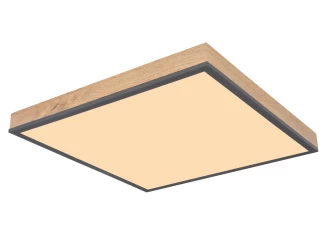 Stropní LED osvětlení Doro 45x45 cm, dřevěný vzhled