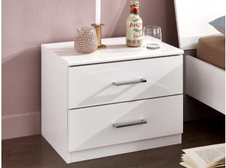 Noční stolek se 2 zásuvkami Anna, bílý