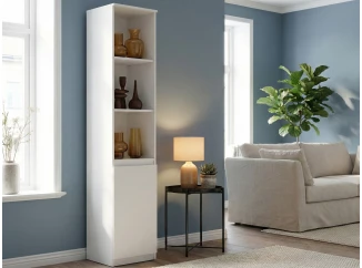 Regál s dvířky Carlos, bílý, šířka 40 cm