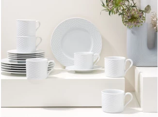 Kávový servis (18 dílů) Polo, bílý