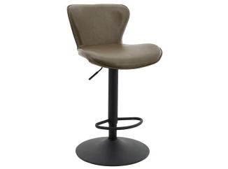 Barová židle s opěrkou Ester, světle hnědá ekokůže