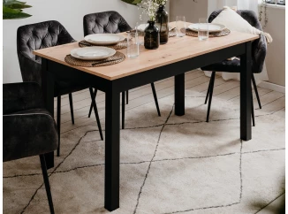 Rozkládací jídelní stůl Coburg 137x80 cm, černý/dub artisan