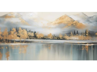 Obraz na plátně Horská krajina, 100x50 cm, efekt ruční malby