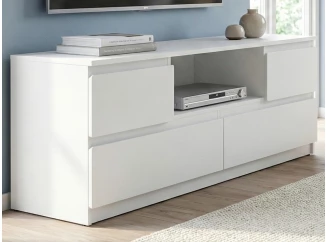 TV skříňka Carlos, bílá, šířka 140 cm