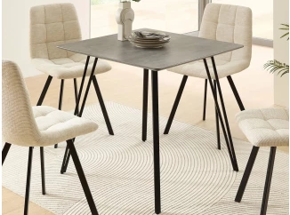 Čtvercový jídelní stůl Fiete 80x80 cm, imitace šedého betonu