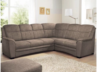 Rohová sedací souprava Bruno, šedo-hnědá látka, pravý roh