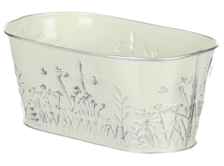 Obal na květináč tvar truhlík, vintage zelený