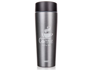 Cestovní termohrnek Coffee 350 ml, šedý