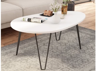 Oválný konferenční stolek Prado, bílý