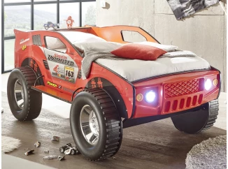 Dětská postel Jeep 90x200 cm, červené závodní auto