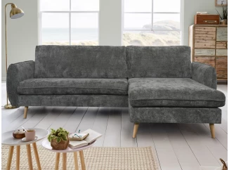 Rohová sedačka Salma, grafitová tkanina, univerzální pravá/levá