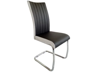 Jídelní židle Vertical, černá/bílá ekokůže