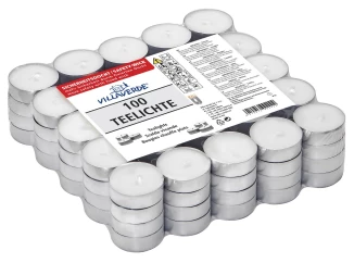 Sada čajových svíček bílé, 100 ks